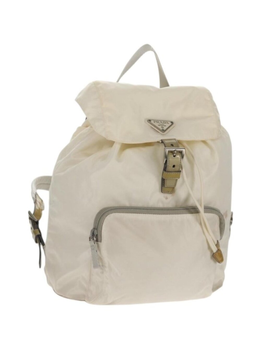 PRADA Backpack Nylon White Silver